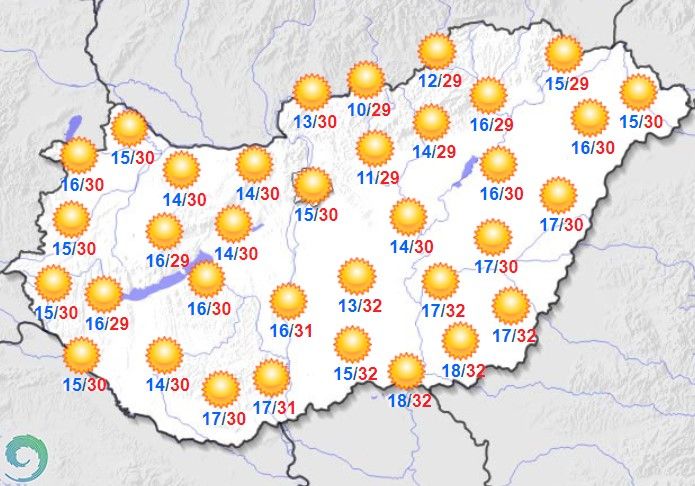 Minimum és maximum hőmérsékletek Magyarországon