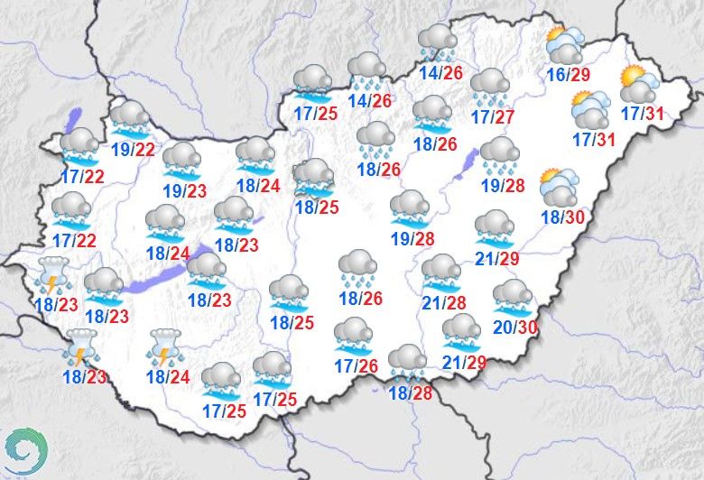 minimum és maximum hőmérsékletek szeptember 9-én Magyarországon