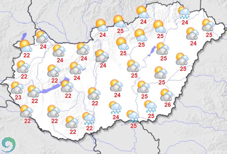 maximumhőmérsékletek szeptember 18-án Magyarországon