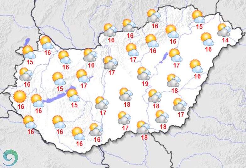 Maximumhőmérsékletek szeptember 30-án Magyarországon