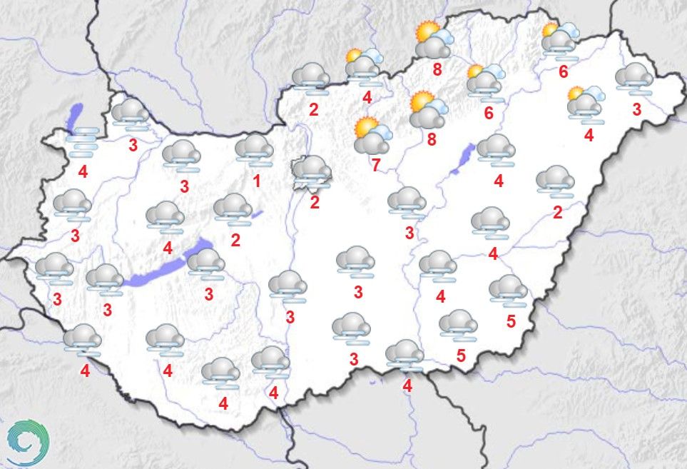 Maximumhőmérséklet  [°C] november 11-én Magyarországon