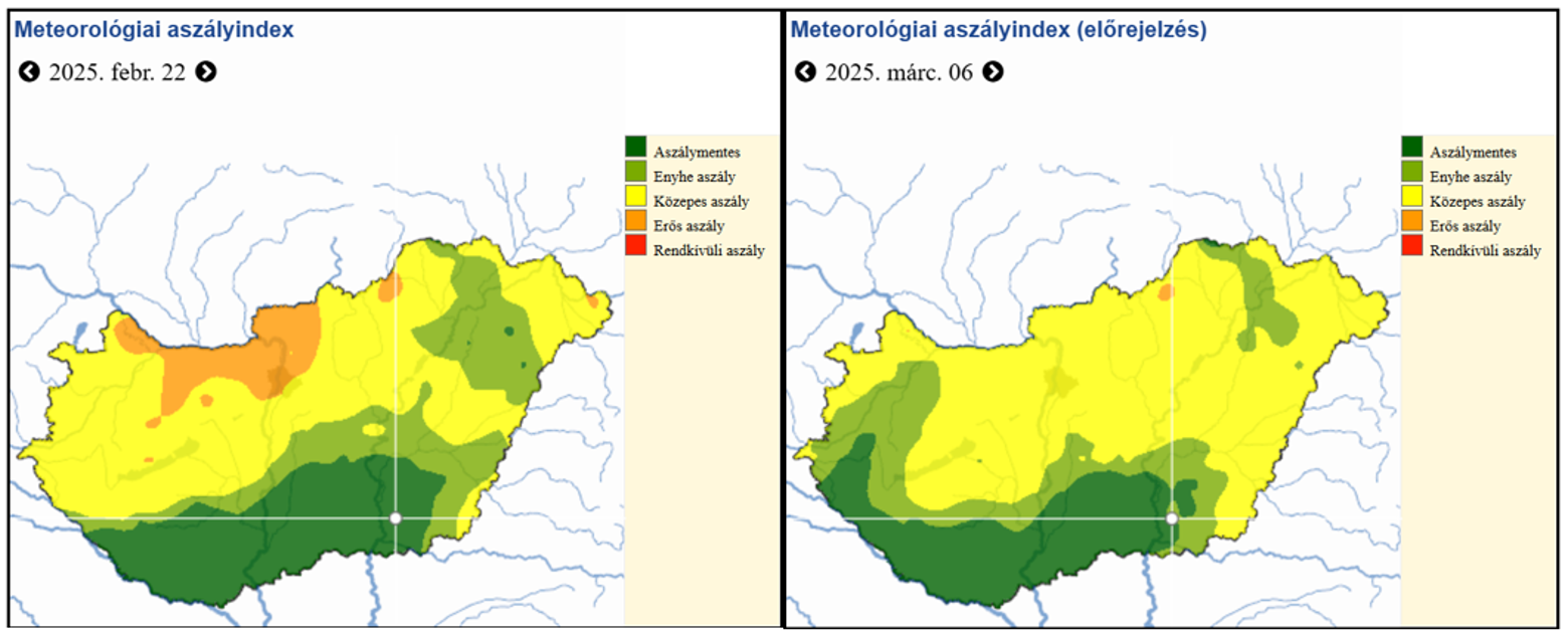 Meteorológiai aszályindex térképek Magyarországról