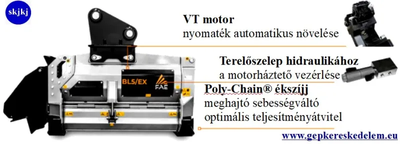 1 db Erdészeti szárzúzó lánctalpas kotróra a FAE az új BL5/EX/VT A FAE az új BL5/EX/VT