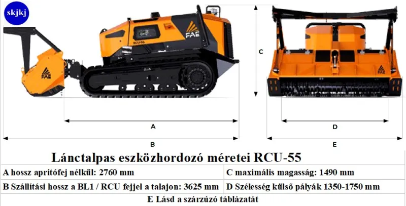 1 db Lánctalpas eszközhordozó távirányítással RCU-55