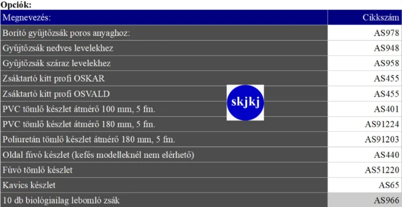 1 db Önjáró lombszívó és fúvógépek A Pro-Line sorozatú Oswald