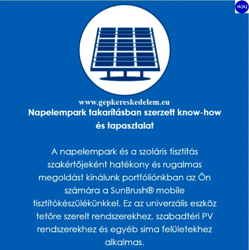 1 db PV Napelem tisztító rendszerek Sunbrush mobil compact