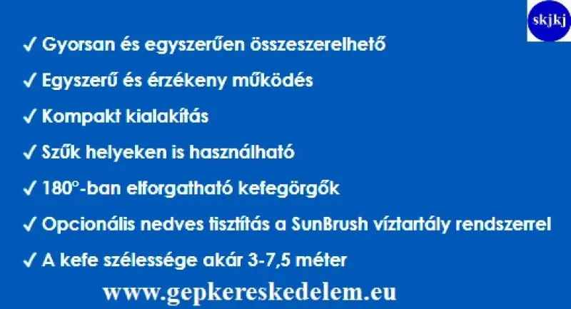 1 db PV Napelem tisztító rendszerek Sunbrush mobil compact