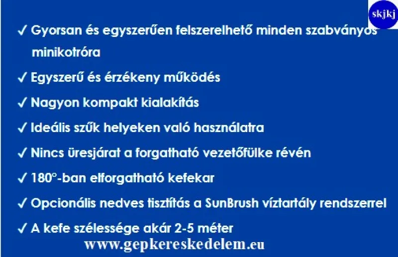 1 db PV Napelem tisztító rendszerek Sunbrush mobil compact