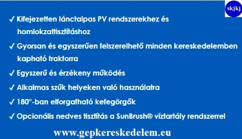 1 db PV Napelem tisztító rendszerek Sunbrush mobil compact