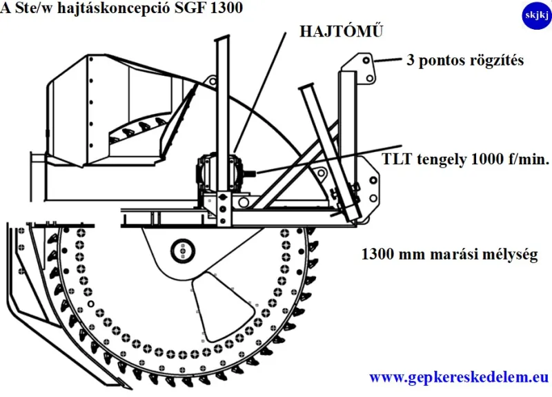 1 db Árokmaró Stehr SGF 800 traktorhoz