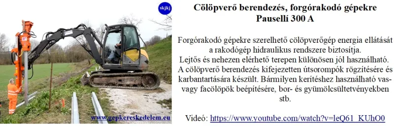 1 db Forgó-rakodógépekre szerelhető, hidraulikus hajtású adapterek