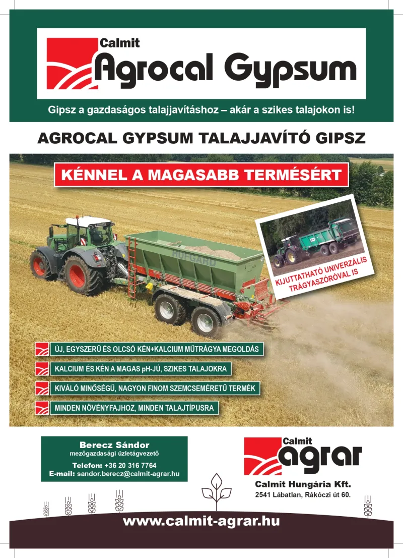 AGROCAL GYPSUM® - talajjavító nedvesített gipszliszt (kalcium-szulfát)-ELADÓ