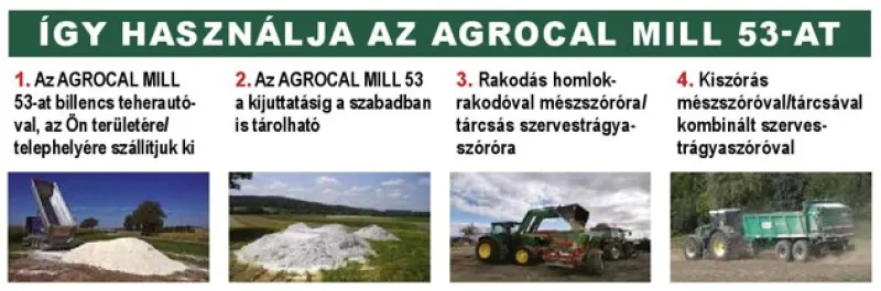 AGROCAL MILL 53® - talajjavító nedvesített mészkőliszt (kalcium-karbonát) - ELADÓ