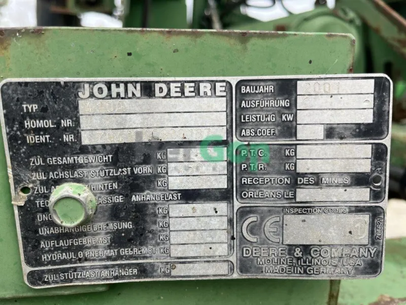 Eladó John Deere 410a használt mulcskultivátor