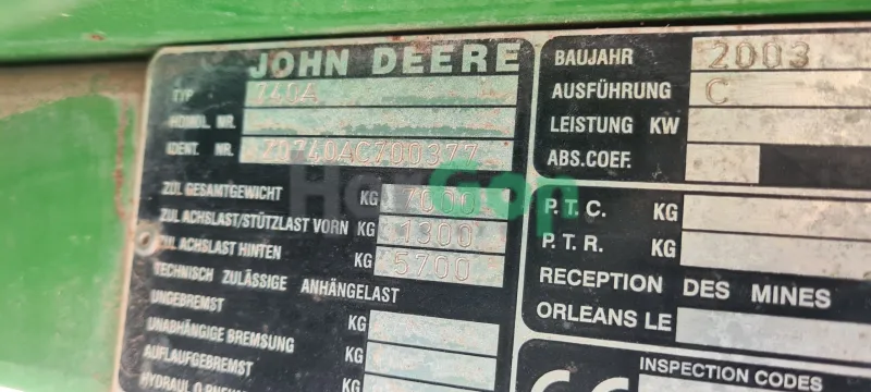 John Deere 740a vetőgép